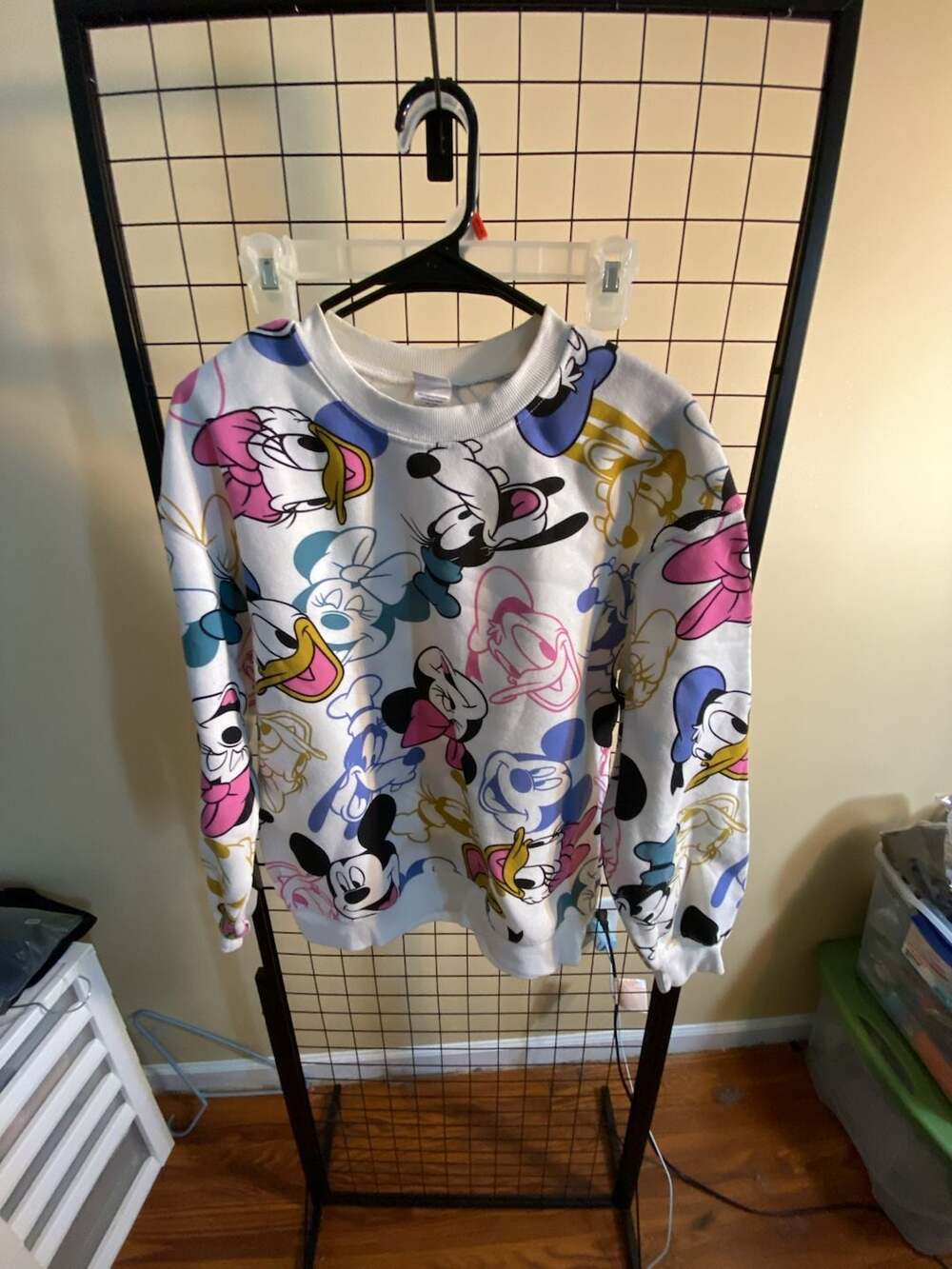 Disney Mickey And Friends Character Collage Print Crewneck Sweatshirt Medium